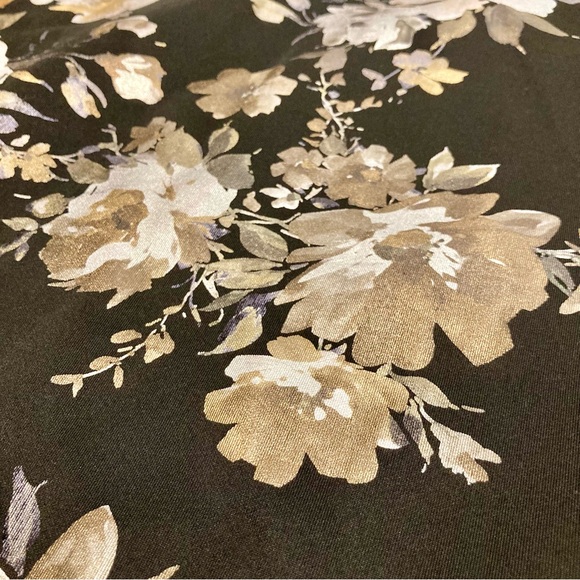 Black Silver and Gold Floral Print Sleeveless Sheath Dress Size Small Metallic - Picture 12 of 16